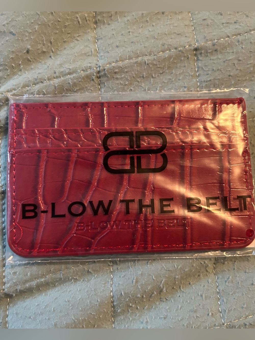 B-Low The Belt Red Croc Faux Leather Card Case Business & Credit Card